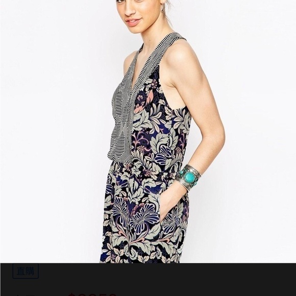 - Greylin Morris silk crepe romper blue and pink - Picture 3 of 12